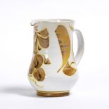 Alan Caiger-Smith for Aldermaston Pottery (b. 1930) Stoneware jug yellow hand painted abstract