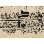 Guy Worsdell (British 1908-1978) 'Concert in Kensington Town Hall' ink on paper signature and