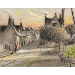 Robin Reckitt (British 1928) Pair of street scenes, Winchcombe pastel studies signed lower left