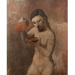 After Pablo Picasso 'A Girl with a Jug' collotype print, circa 1950 printed from the original by the