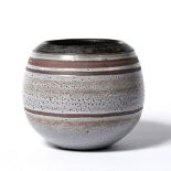 Michael Casson (British 1925-2003) Stoneware vase banded salt glaze impressed potter's mark to