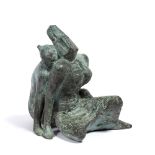 Tissa Ranasimghe (1925) "Mithuna (Couple)" bronze with green patina 35cm high Provenance: Summer