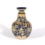 George Tinworth for Royal Doulton Stoneware vase, circa 1880 decorated with incised foliate pattern,