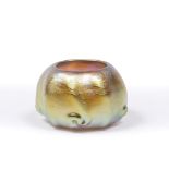 Louis Comfort Tiffany (early 20th Century) Glass Salt gold iridescent finish, twisting form