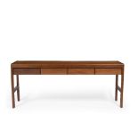 Robert Heritage for Gordon Russell Teak side table, c1960 four drawers, rounded carved details 183cm