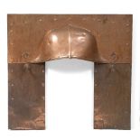 Arts & Crafts Copper fire surround made from three sections, studded construction, finished with two