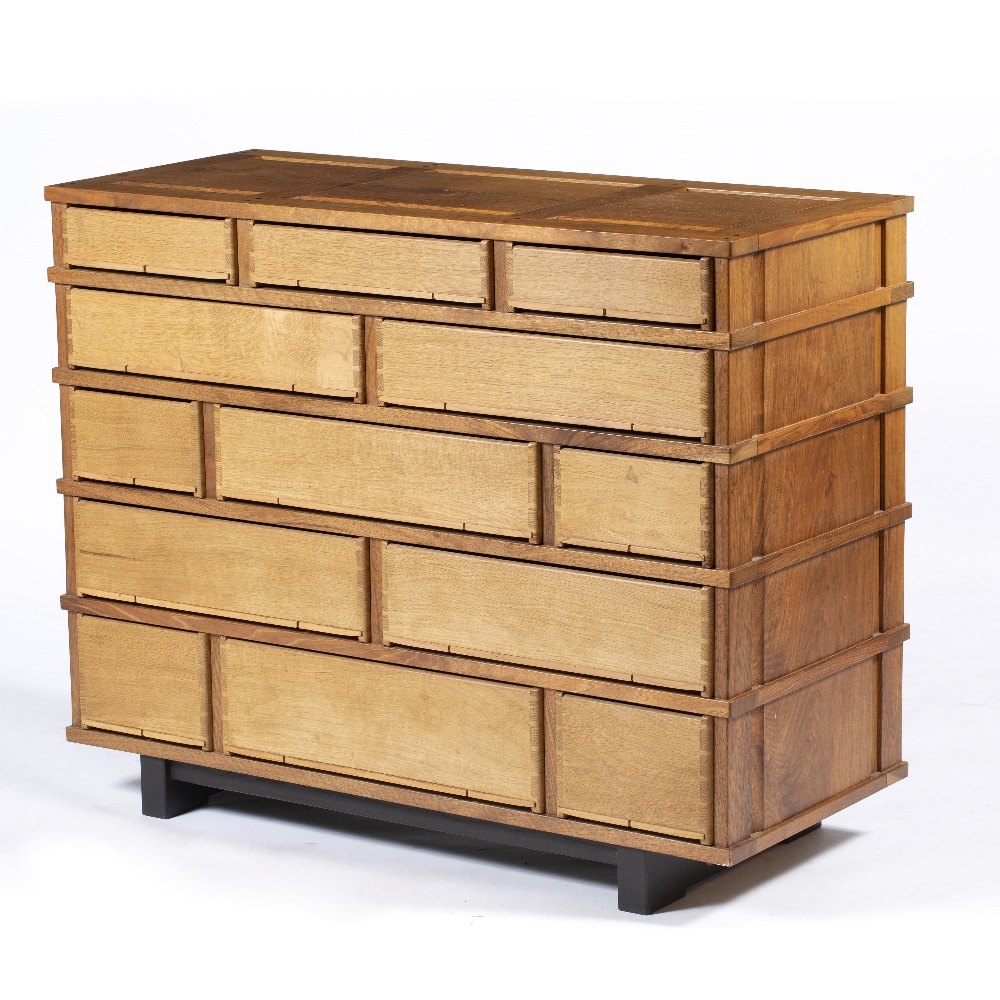 Alan Peters OBE (1933 - 2009) Korean/Japanese style chest of drawers 1982/1983 thirteen drawers on - Image 5 of 14