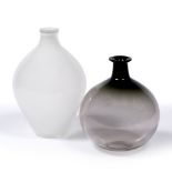 Willy Johansson and Severin Broby for Hadeland Glass (Norway 20th Century) Two glass vases smoky