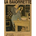 After Gus Bofa (1883-1968) 'La Baionnette' lithographic poster framed and glazed, 46cm x 38cm