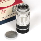 Leica (Germany) Leitz Wetzlar, Elmarit 90mm f2.8 camera lens, mid-20th Century with original