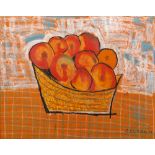 Mid 20th Century Still life of fruit, 1964 acrylic on board signed, Jacobo to lower right framed,