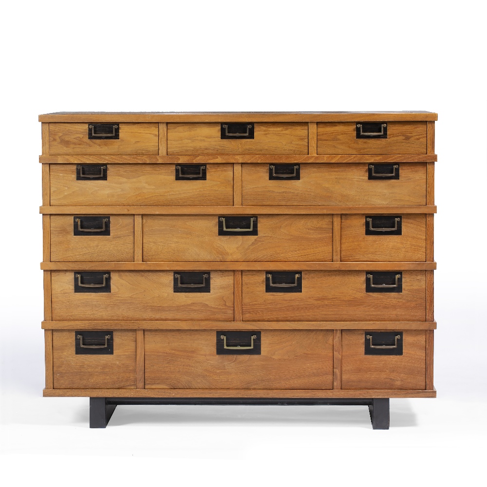 Alan Peters OBE (1933 - 2009) Korean/Japanese style chest of drawers 1982/1983 thirteen drawers on - Image 2 of 14