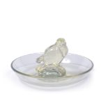 René Lalique Glass "Oiseau" pin tray hand engraved " R Lalique No 284" to base 11cm across