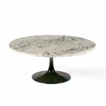 Eero Saarinen for Knoll 'Tulip' coffee table solid marble top over and cast metal base 102cm