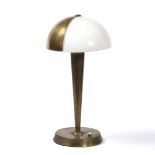 Jean Perzel (1892-1986) Table lamp, circa 1929 brass and glass shade engraved factory mark to