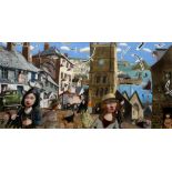 Richard Adams (British 1960) 'Holiday Town' varnished pastel on paper signature to right, gallery