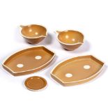 Kirstine Kejser Jenbo (Danish 20th century) Sushi Set two rectangular plates, two bowls and a