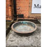 Large outdoor copper pan70.5cm across