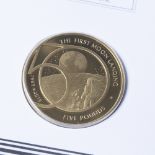 Harrington & Byrne, 2019 50th anniversary of the moon landing gold proof £5 coin, with related