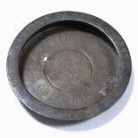 Khorasan style dish Iran, 19th Century engraved to the centre and rim with depictions of animals and