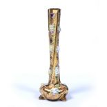 Moser glass vase circa 1880-90, raised paste blossom and tooled gilding Ref: related pieces shown by