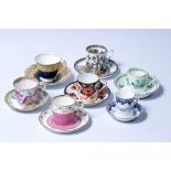 Collection of coffee cans and saucers to include Royal Worcester, Royal Doulton etc