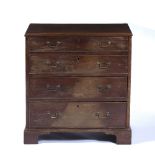 George III four drawer chest, mahogany, with graduated drawers, 71cm wide x 51cm deep x 75cm high