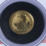 Harrington & Byrne, 2019 quarter ounce gold Britannia coin with related ephemera and presentation