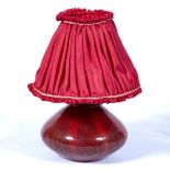 Karl Wiedmann (1905-1992) for WMF 'Ikora' glass lamp, 1930s, in red glass with internal foil