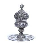 Ottoman silver Incense-Burner Turkey, 19th century with an openwork top on a hinged base, the