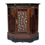 Moorish cabinet Egyptian, 19th Century in the Ayyubid style, the centre door decorated with a