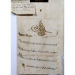 Imperial document Persia, 19th Century written in black and gold, signed to the top in gold with the