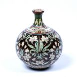 Royal Bonn Ceramic vase Germany, 19th Century decorated in the Islamic taste, with flowers against a