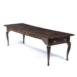 Oak refectory table 18th/19th Century, reconstructed from various antique pieces, 78cm across x