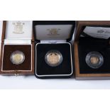2009 UK Royal Mint proof quarter sovereign with ephemera and boxed, a 1993 UK proof 1/10 ounce