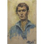 Portrait of a young man ,signed Andi oil on canvas, signed, 75cm x 51cm