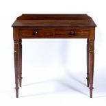 Mahogany side table, 19tthCentury, stamped to both drawers Toplis ,St Pauls , 91cm x 57cm x 88cm