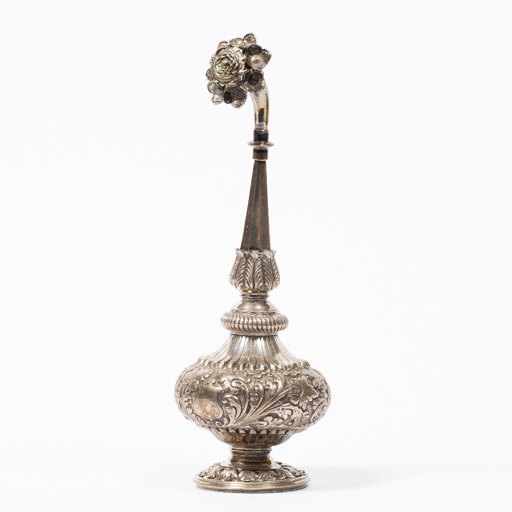 Silver rosewater Sprinkler India, 19th Century of tapering form, the spout decorated with individual - Image 2 of 4