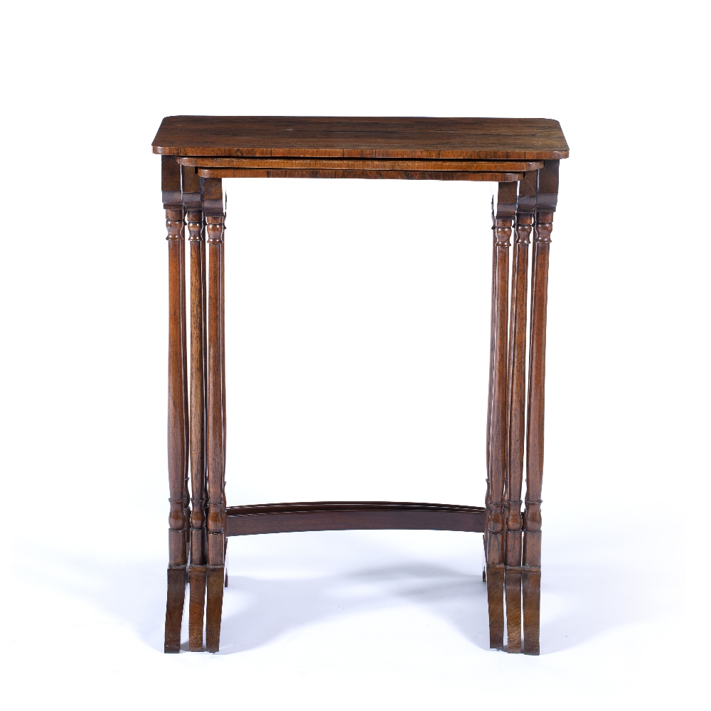 Nest of rosewood tables 19th Century, largest 61cm across x 30cm deep x 78cm high - Image 2 of 2