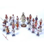 Company school figures Indian, 20th Century depicting a variety of painted wooden figures in