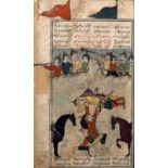 Manuscript page Persia, 19th Century depicting a picture page from Shahnameh (Book of the Kings),