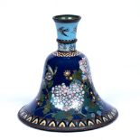 Cloisonne hookah base Japan, 19th/20th century decorated with butterflies amongst flowers, with a