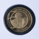 Harrington & Byrne, 2019 50th anniversary of the moon landing proof £2 gold coin, with related