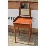 Mahogany dressing table, 19th century, with single frieze drawer, 56cm wide x 51cm deep x 131cm