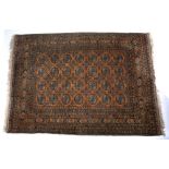 Afghan gold ground rug with central medallions 222cm x 159cm