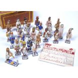 Wood character set India consisting of miniature painted wooden figures in different professions