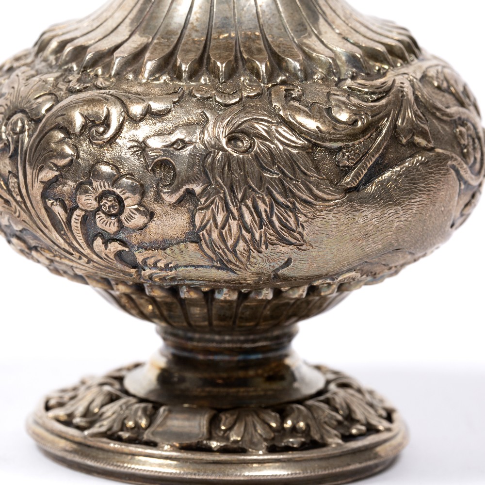 Silver rosewater Sprinkler India, 19th Century of tapering form, the spout decorated with individual - Image 3 of 4