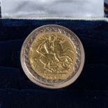 1907 half sovereign in a 9ct yellow gold ring mount, size P, 10 grams approx.