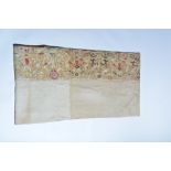 Embroidered long panel Greek probably 18th Century with old label (Slayros) the design of