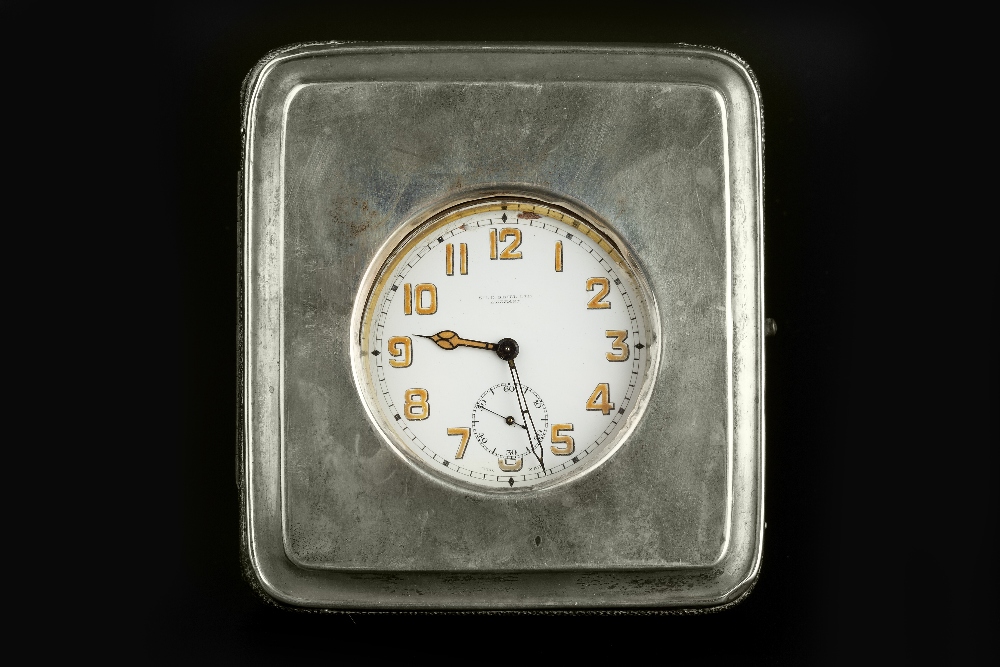 AN OPEN FACE GOLIATH POCKET WATCH, with Arabic numerals and subsidiary seconds dial, signed SH. D.